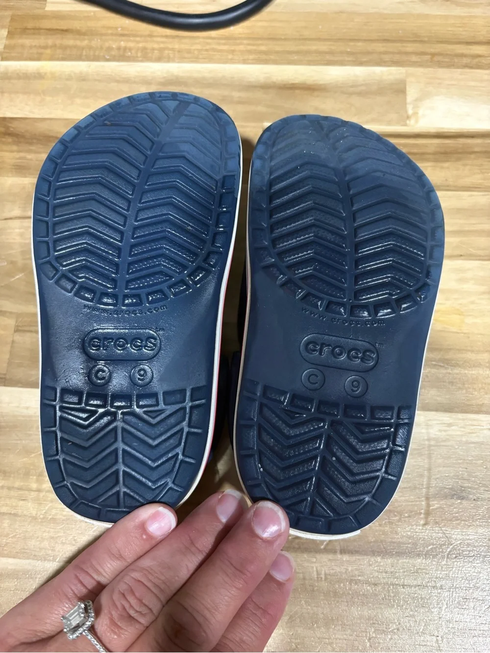 CROCS Kids Navy and Red Clog Sandals